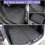 Floor Mats for Tesla Model Y 2021-2024 Accessories Waterproof Trunk Mat TPE Pads for Tesla Model 3 2024 Highland Accessories