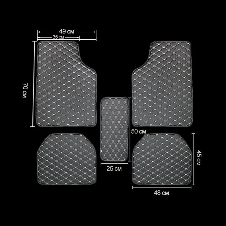 Car Floor Mats 5Pcs Universal Quality PU Leather Waterproof Auto Foot Pad Protector Automobile Interior Car Interior Accessories