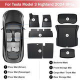 Floor Mats for Tesla Model Y 2021-2024 Accessories Waterproof Trunk Mat TPE Pads for Tesla Model 3 2024 Highland Accessories