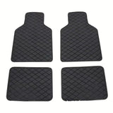 4pc Universal Fit PU Leather Beige Car Floor Mat Non-Slip Auto Carpet Waterproof Foot Pads Protector Vehicle Interior Moulding