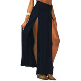 2023 New Arrival High Waisted Sexy Womens Double Slits Summer Solid Long Maxi Skirt Wholesale 51 Valentine's Day Gifts