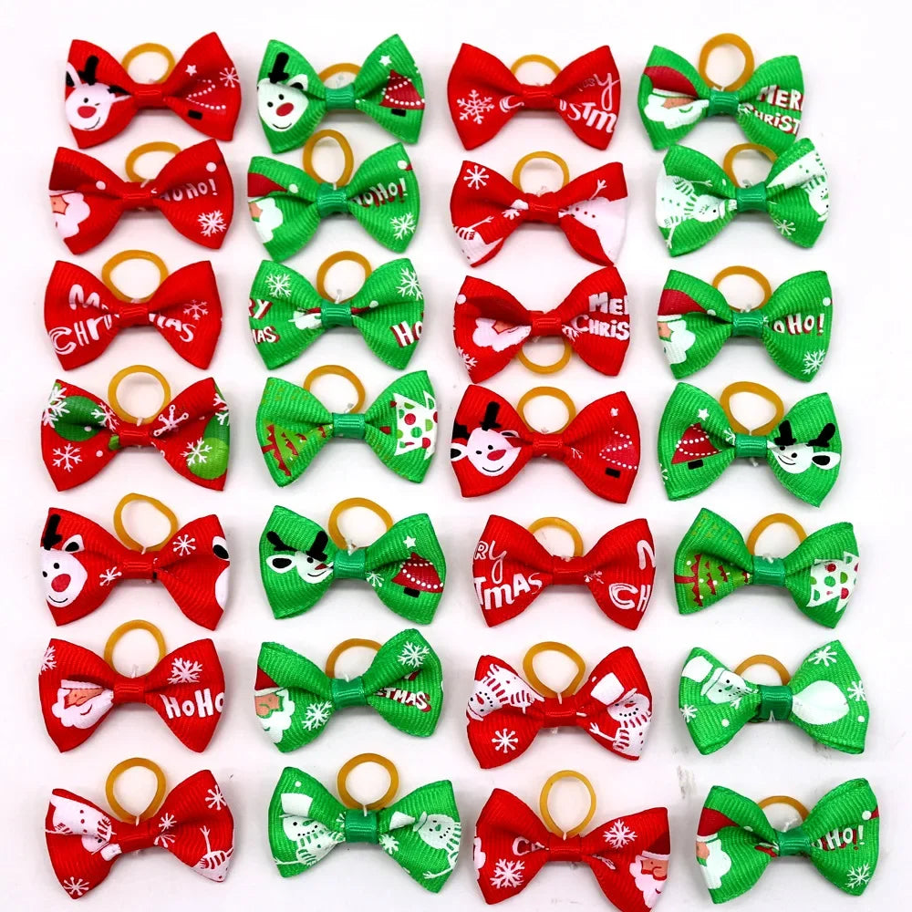 10/20pcs Dog Grooming Hair Bows Dog Bows Mix Colours Small Dog Accessories Dog Hair Rubber Bands Pet Headwear Pet Supplier