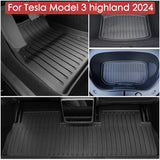 Floor Mats for Tesla Model Y 2021-2024 Accessories Waterproof Trunk Mat TPE Pads for Tesla Model 3 2024 Highland Accessories