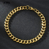 Awit Miniamlist Men Bracelet Gold Jewelry Street Style Stainless Steel 316L 18k Gold Plated Cuban Chain Bracelets For Women