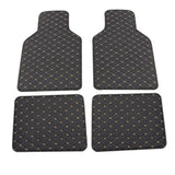 4pc Universal Fit PU Leather Beige Car Floor Mat Non-Slip Auto Carpet Waterproof Foot Pads Protector Vehicle Interior Moulding