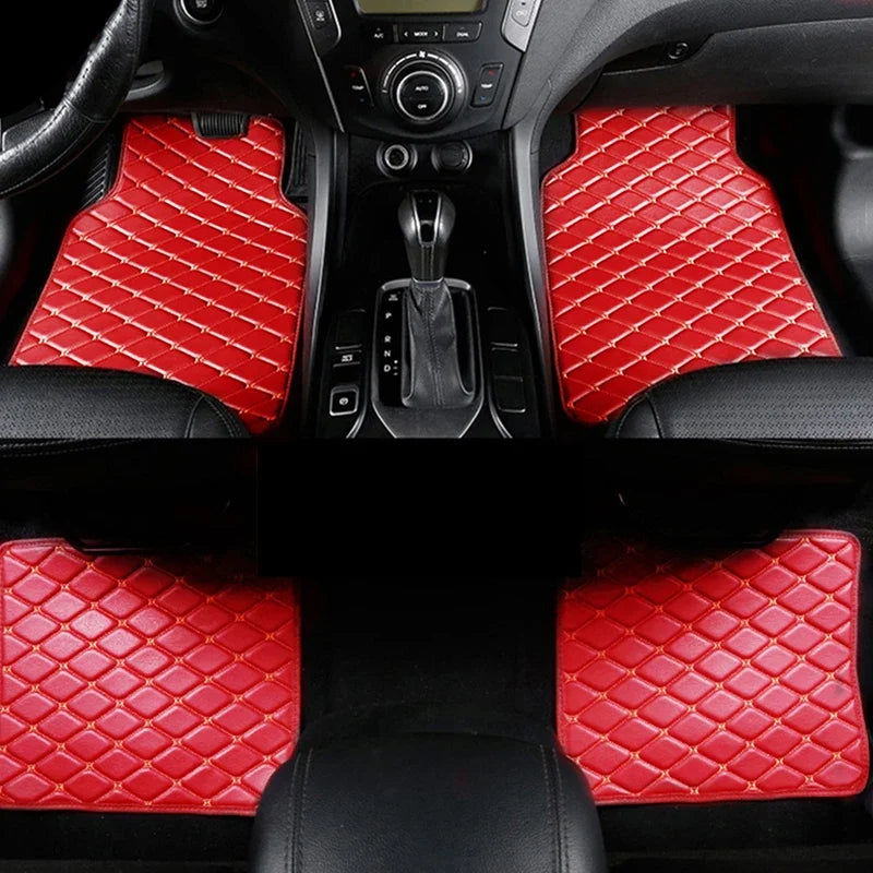 4pcs Car Floor Mats Universal Waterproof Front Rear Full Set Auto Rugs Leather Car Carpet Accessories Interior