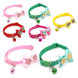 10-1PCS Pet Collars Pet Bow Bell Collars Cute Cat Collars Pet Supplies Multicolor Adjustable Pet Dressing Tool Pet Accessories