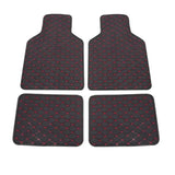 4pc Universal Fit PU Leather Beige Car Floor Mat Non-Slip Auto Carpet Waterproof Foot Pads Protector Vehicle Interior Moulding