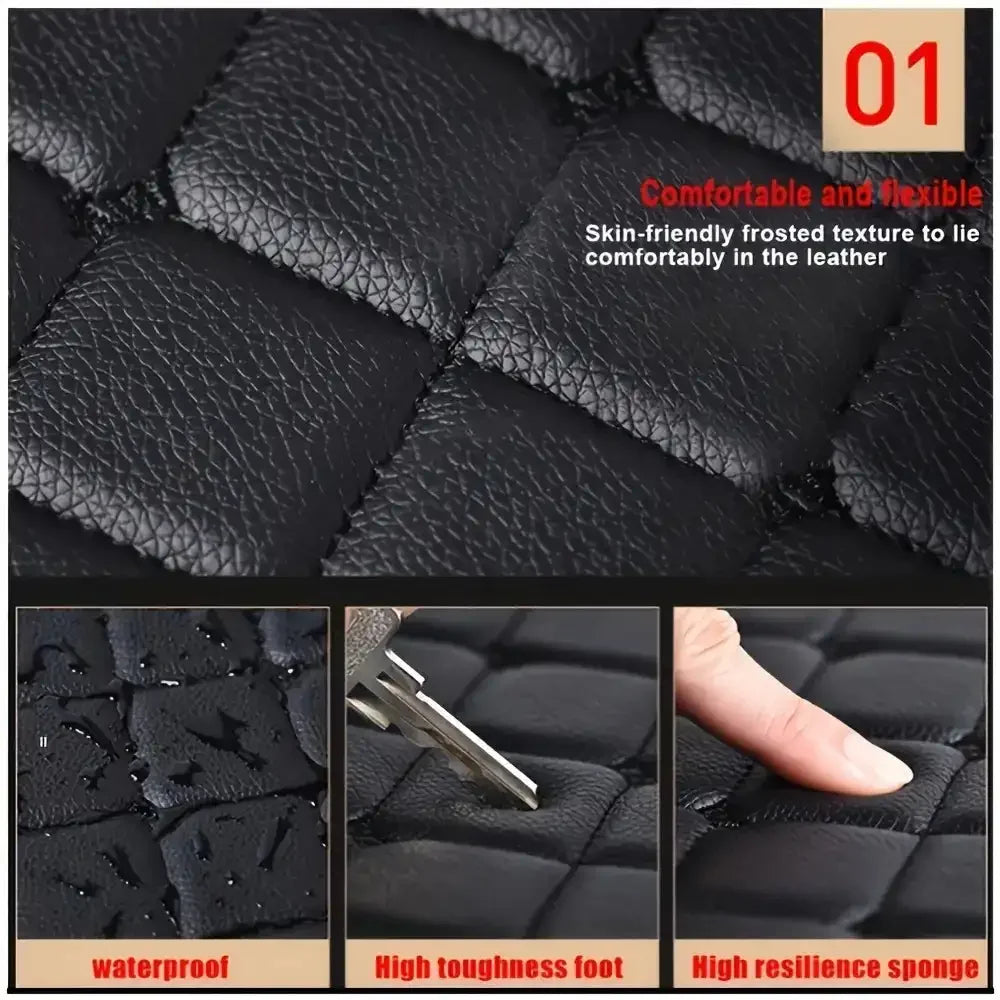 5 pcs Waterproof Leather Car Floor Mats Universal Auto Foot Pad Protector Automobile Interior Carpet Accessories Interior