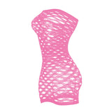 2024 New Mesh Hollow Out Women's Mini Dress Sexy Club Party Bodycon Fashion Evening Dresses Elegant Clothes Pink Luxury Dresses