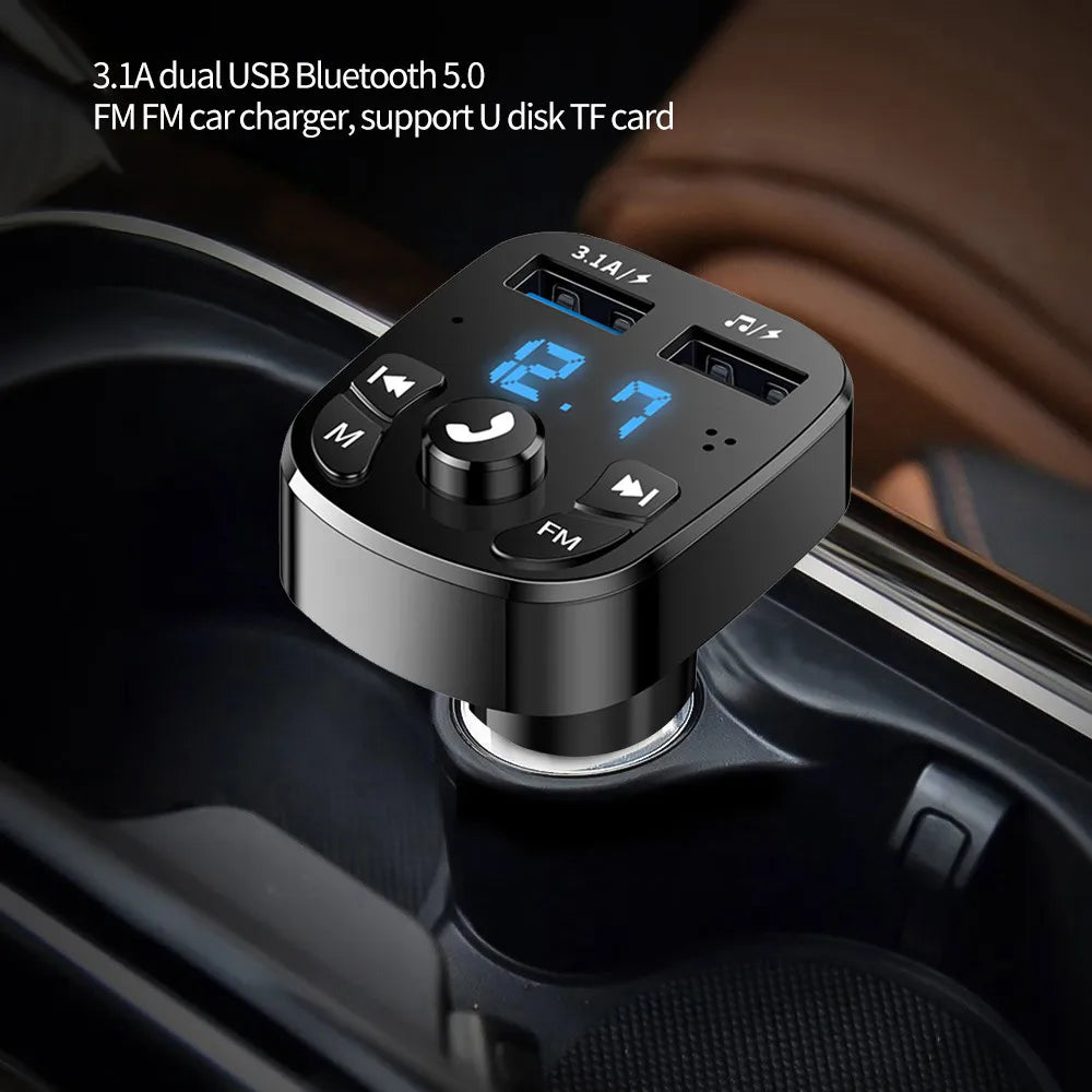 Car Charger FM Transmitter Bluetooth Audio Dual USB Car MP3 Player Autoradio Handsfree Charger 3.1A Fast Charger Car Accessories