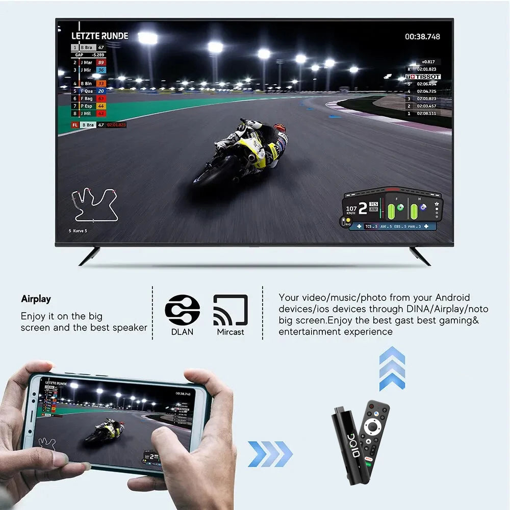 LEMFO DQ10 Android13 ATV Smart TV Stick Allwinner H618 Quad Core Cortex A53 Support 8K Video 4K Wifi6 Voice Remote Mini TV Box