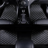 Car Floor Mats 4PCS Universal PU Leather Waterproof Auto Foot Pad Protector Carpet Front and Rear Mats Set Auto Accessories