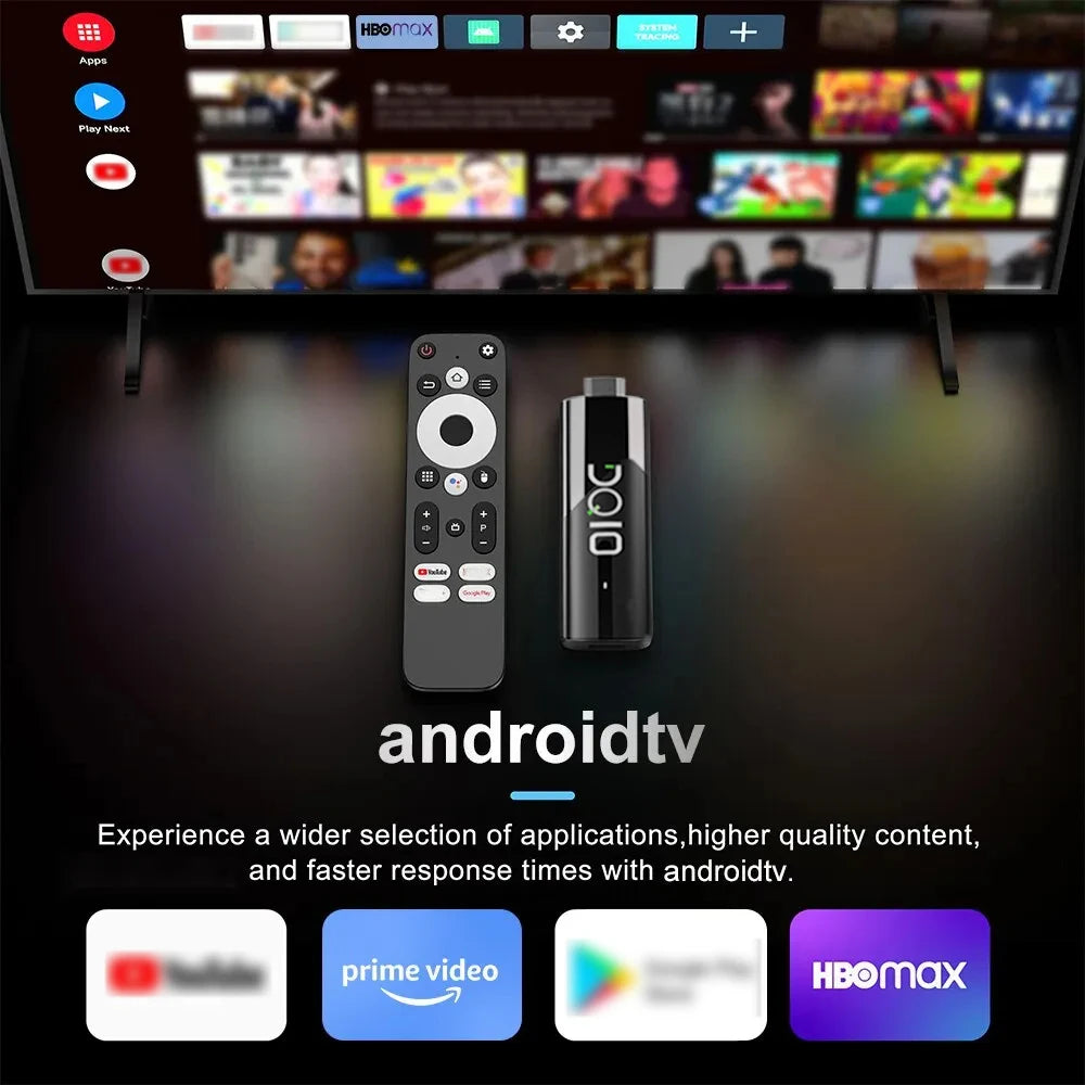 LEMFO DQ10 Android13 ATV Smart TV Stick Allwinner H618 Quad Core Cortex A53 Support 8K Video 4K Wifi6 Voice Remote Mini TV Box