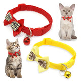 10-1PCS Pet Collars Pet Bow Bell Collars Cute Cat Collars Pet Supplies Multicolor Adjustable Pet Dressing Tool Pet Accessories